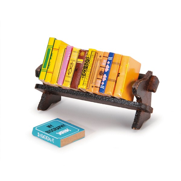 MDI Books with Book Rack, Miniature Books, Mini Book Shelf,