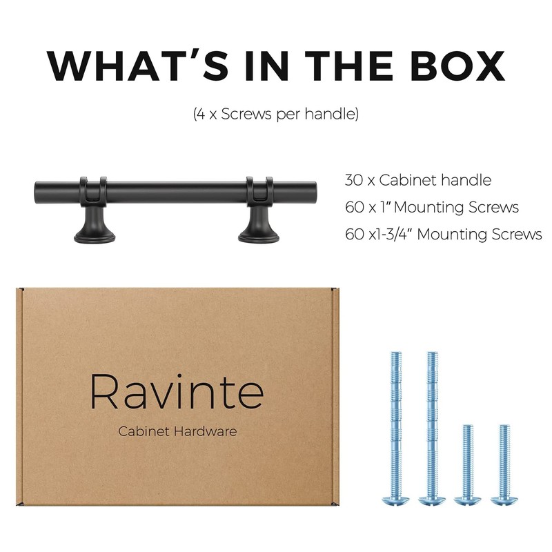 Ravinte 30 Pack 6 Inch Cabinet Pulls Kitchen Cupboard Handles