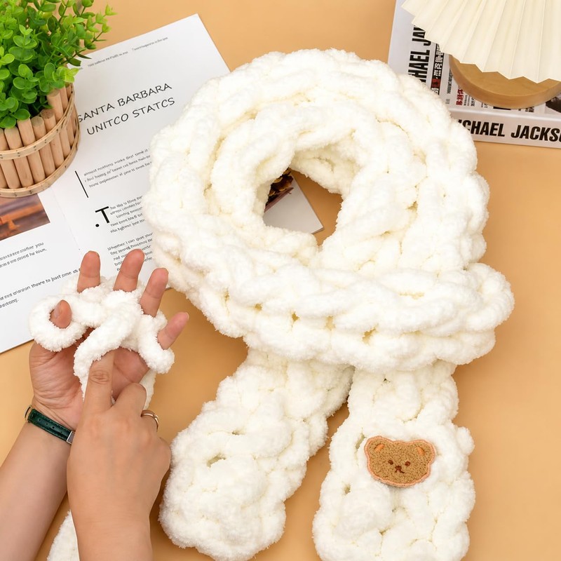Chunky Yarn for Hand Knitting -Chunky Chenille Yarn, Thick Fluffy