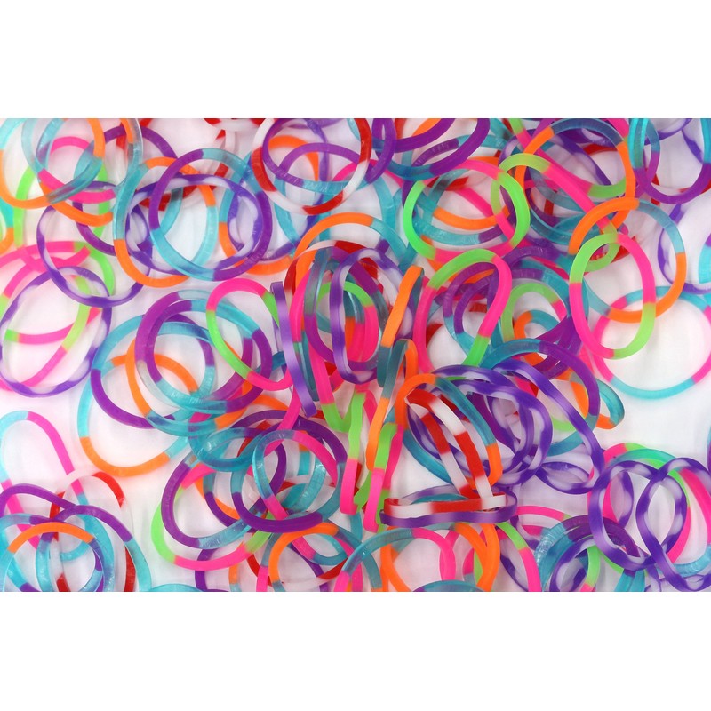 Rainbow Loom Specialty Tie-Dye Mixed Dual Color Latex-Free Refill Bands,