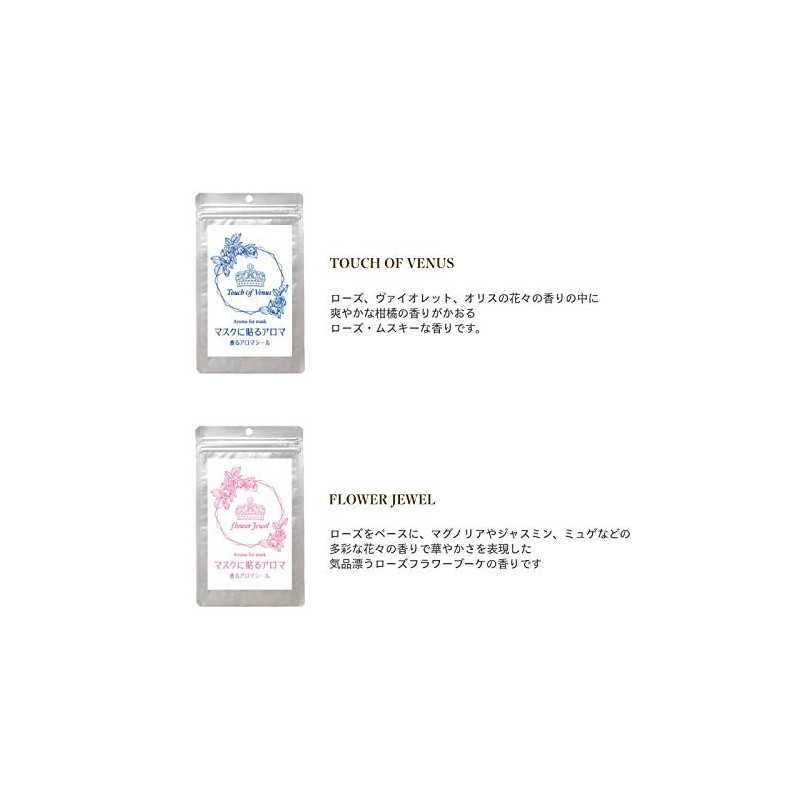 FLOWER JEWEL Scented Aroma Stickers for Masks, Set of 12