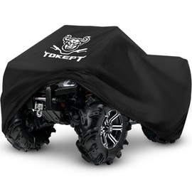 Tokept ATV Cover, Heavy Duty Black Waterproof Oxford Fabric Protective 4 Wheeler Quad Cover for 78" Kawasaki Honda Polaris Yamaha (78''L x 37''W x 42''H)