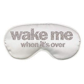 Funny Gift Ideas - Wake Me When It's Over White Sleep Mask - Resting Blackout Mask