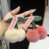Cherry Plush Keychain, Cherry Fruit Keychain Plush Metal Buckle Keyring