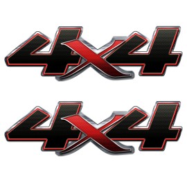 Sticker Sector 4x4 Carbon Black Red 2 Pack Decal vinyl sticker Chevy Silverado GMC truck FE410