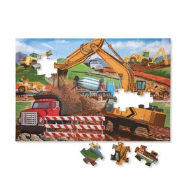Melissa & Doug Building Site Floor Puzzle, 48 pc Jumbo Jigsaw Puzzle, Educational Screen Free Activity for Toddler, Preschoolers and Kids Ages 3+ (2 x 3 Feet) - FSC Certified