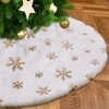 Small Christmas Tree Skirt Gold 24 inches White Faux Fur