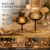 Modern Metal Candle Holders Set of 2, Elegant Black &