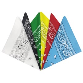 Paisley Bandana Scarf Neck Scarves Wristband Cashew Bandana Design Kerchief Novelty Print Head Wrap for Mens Womens Unisex Adults and Kids 54 X 54 cm 6 Pieces