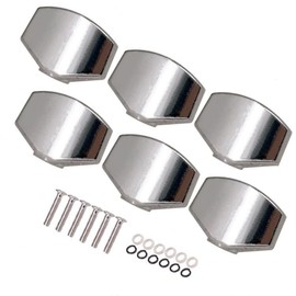 CCeCCe 6 Pack Guitar Tuning Peg Knobs Tip Replacement Head Grip Button with Screws Washers for Guitar String Tuners Tuning Key Electric Folk Acoustic Guitars Chrome Plating Color