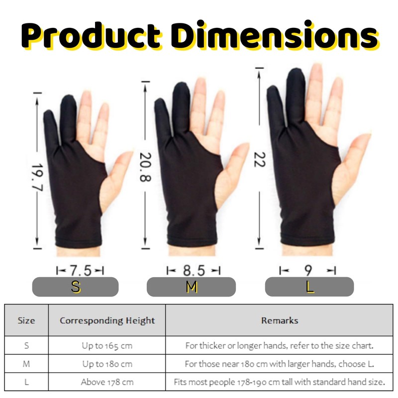 Xolixorium 2 Pack Artist Drawing Gloves for Digital Art &