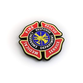 PVC Morale Patch - Fire Medical Rescue Services Emblem 4"x4"