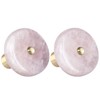 Nupuyai 2pcs Rose Quartz Crystal Drawer Knobs with Screws, Round