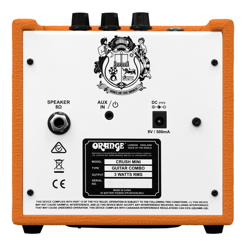 Orange Crush MINI Orange Guitar Amplifier Mini-Amp CRUSH-MINI-OR