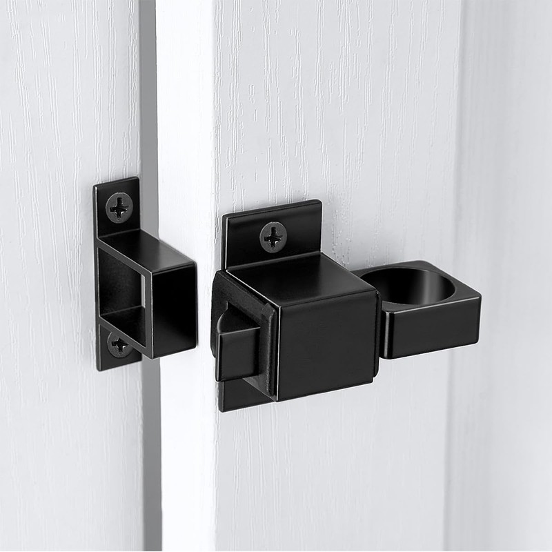 INIRET 2 Packs Self-Closing Latches, Black Spring Door Lock, Aluminum