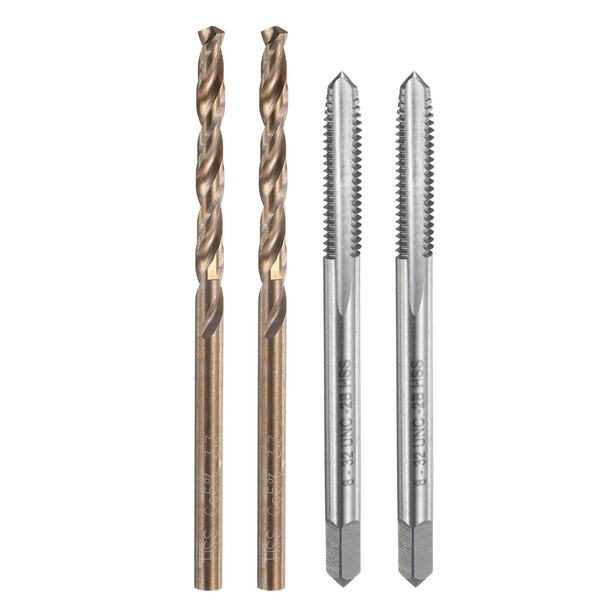 sourcing map Tap and Drill Bit Set, 2pcs 8-32 UNC