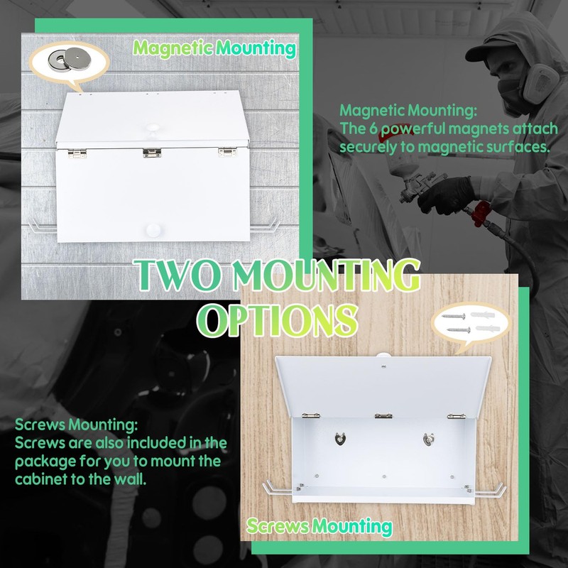 DITKOK White Magnetic Spray Booth Box, Wall Mounted Spray Booth