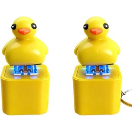 Llavero de Rana con Sonido, Frog Keychain con Luz Colorida, Juguetes y Juegos Antiestrés Portátil para Mochila Escuela Viaje Oficina Regalo para Niños y Adultos (2*pato)