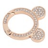 10pcs Rhinestone Spring O Rings Cute Bear Head Zinc Alloy