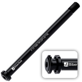 BiberAxle 12 mm Thru Axles for Bicycle Forks and Rear Bicycle Frame, Mountain Bike and Road Bikes, Aluminium Alloy Hub Adapter Axle, (Thread Pitch: 1.0 mm/Length: 168 mm)