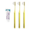 奇跡のオーラルケア 染め出し歯磨きジェル＆奇跡の歯ブラシ〈トライアングル〉3本セット (イエロー３本)