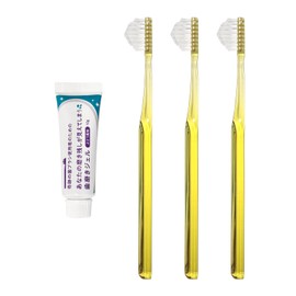 奇跡のオーラルケア 染め出し歯磨きジェル＆奇跡の歯ブラシ〈トライアングル〉3本セット (イエロー３本)