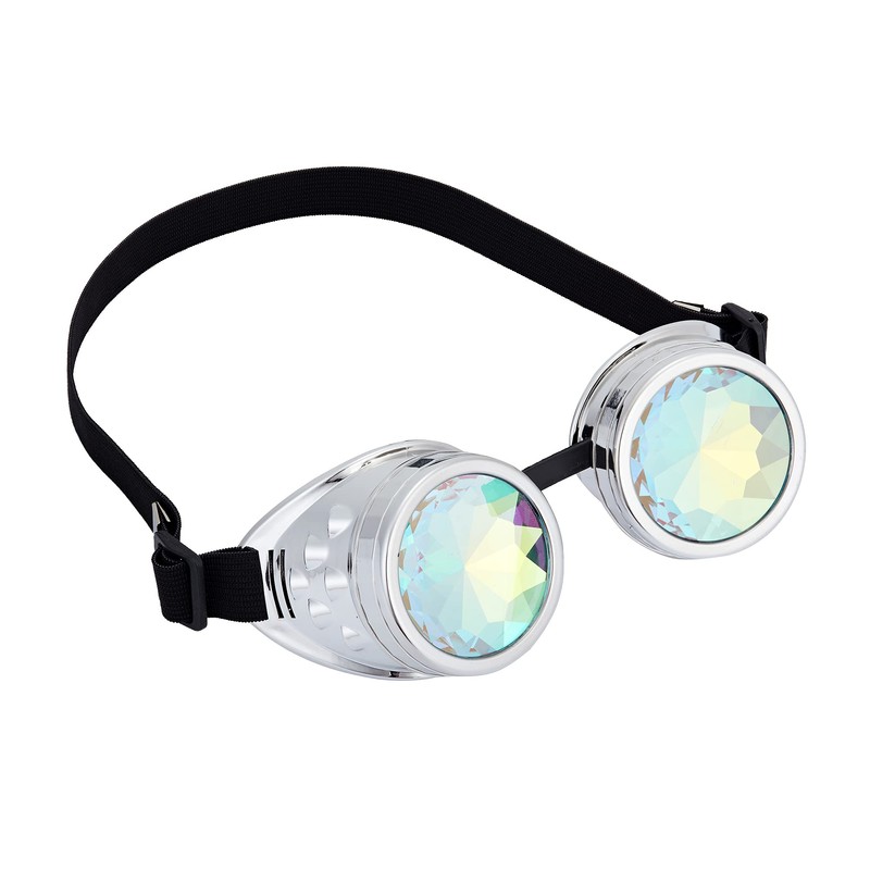 Kaleidoscope Goggles for Raves Trippy Psychedelic Steampunk Glasses with Rainbow
