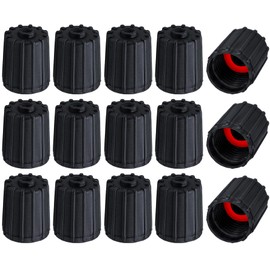 MEAJOO 15PCS Plactic Tire Valve Stem Caps, Leak-Proof Air Protection, with O-Ring Rubber Seal, Universal Tyre Valve Dust Caps for Cars, SUV, Trucks, Bikes, Motorcycles, Bicycles(Black)