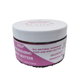 Sixbright Whipped Body Butter Cream-Deep Nourishing, Vegan, Hydrating-For All Skin Types-Women Organic Ingredients-Zero Artificial Fragrance-For Stretch Marks Dry Skin (GRAPEFRUIT, 8 oz.)