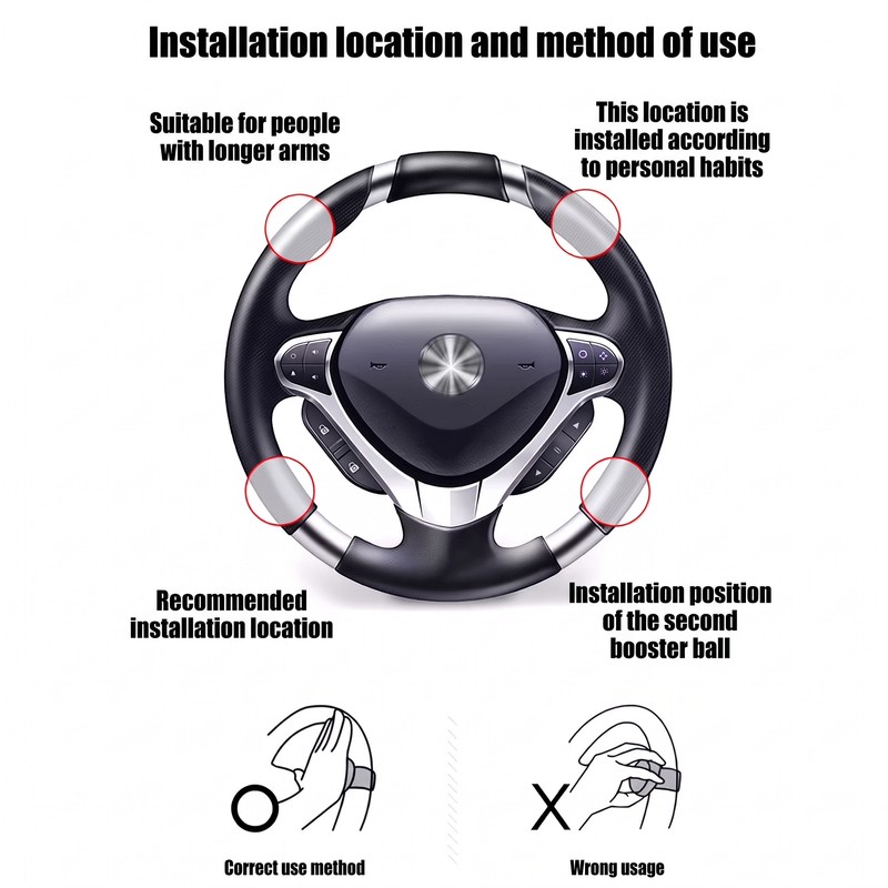 Steering Wheel Spinner Knob for Easier Vehicle Maneuvering – 360°