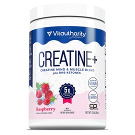 Creatine Monohydrate Powder for Women Micronized Creatine Monohydrate with goBHB & CognatiQ for Building Strength, Energy, & Mental Clarity – 5g Creatine per Serving – Raspberry Flavored – 30 Servings