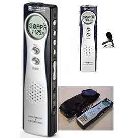 Oregon Scientific Digital Voice Recorder Slim (IC Recorder) With Laser Pointer & Tie/Desk Lavaliere microphone