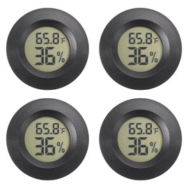 Hygrometer Thermometer Digital Mini Indoor/Outdoor Humidity Monitor Humidity Meter Reptile Thermometer for Humidors Greenhouse 4 Pack