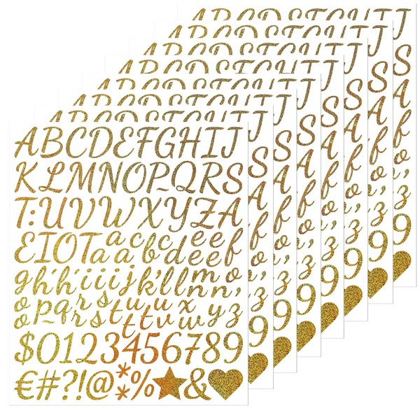 1 Inch Glitter Letter Sticker - Self Adhesive Alphabet Number