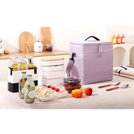 FAVORTALK Lunch Bags for Women for Work Wide Open Lunch Bag Insulated Lunch Box Bag Water-Resistant Leakproof Soft Cooler Bag with Handle and Adjustable Strap Waterproof Lunchbag - WCB42112