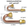 Copper Reversible Connector 1/4 x 1/4-1/2 x 1/2 Inch for