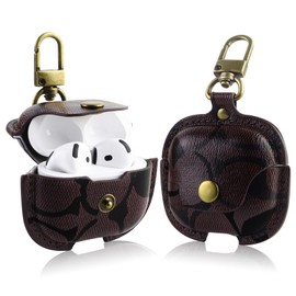 for Airpods 4th Generation Case Cover (2024), Luxury Leather Full Protective Case for AirPods 4 Case, Compatible with Airpods 4 Case for Women, Men (B)