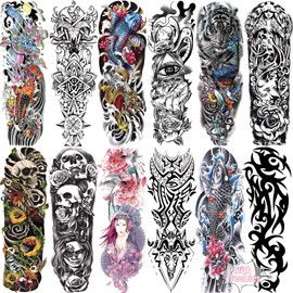 Aresvns Sleeve Tattoos for Men & Women,Realistic Temporary Tattoo Waterproof for Adult