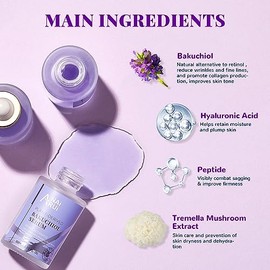 ANAI RUI Bakuchiol Face Serum for Face, Bakuchiol Retinol Alternative Serum,Smoothing Face Serum with Hyaluronic Acid  Peptide Sensitive Skin Serum,  