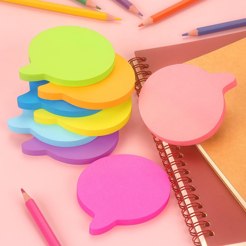 SIMONA Bubble Shape Sticky Notes 8 Color Bright Colorful Sticky