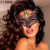 Flimire Black Masquerade Mask Shiny Rhinestone Lace Mask for Women