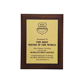 aahs!! Engraving Worlds Greatest Plaques (Best Sister in The World, Gold)