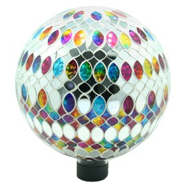 Very Cool Stuff Bling Multi-Shape Tile Gazing Globe, 10 inches - Handcrafted Mosaic Glass Décor with Hanging Chain for Garden, Patio & Home
