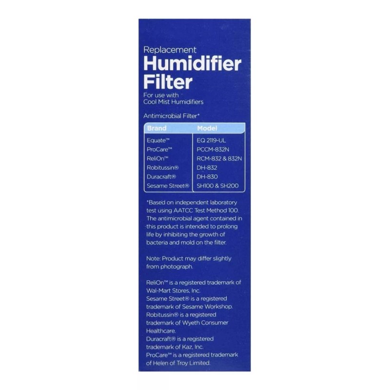 Equate Filtro De Humidificador De Repuesto, Paquete De 2