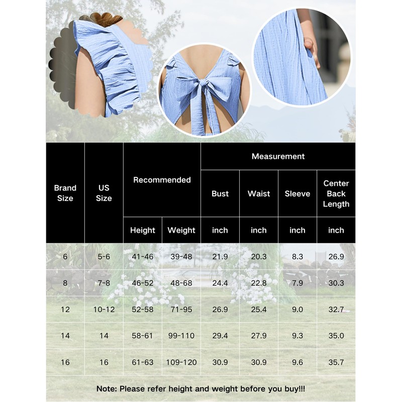 Arshiner Girls Summer Dress Pink Easter Party Boho Tie Back