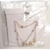 Unbranded Rose Goldtone Double Chain Faux Pearl Bracelet Adjustable Slide