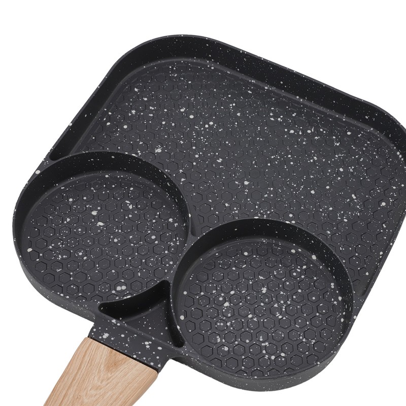 3 in 1 Breakfast Pan Prevents Stick Heat Resistant Divided