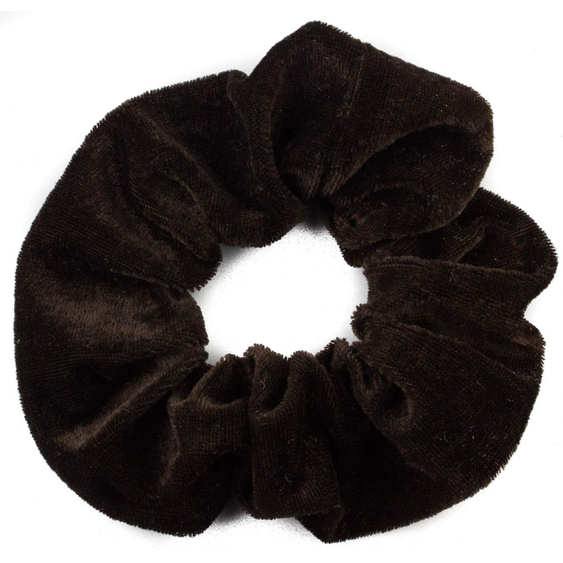Mytoptrendz® Plain Soft Large Velvet Ponytail Hair Elastic Scrunchie (Brown)