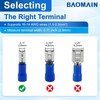 Baomain 100-Pack 0.11" Female Quick Disconnect Spade Terminals, 16-14 AWG