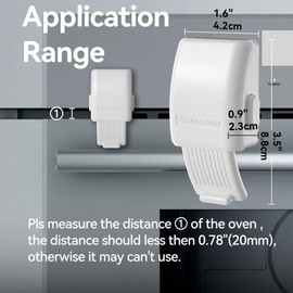 EUDEMON 1 Pack Updated Oven Front Lock,Childproof Oven Door Lock, Easy to Install & Use Durable and Heat-Resistant Material no Tools Need or Drill (White)